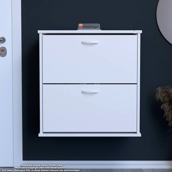 Modilayn UMAY Antre Hol 72x 78x26 cm’ lik 2 Düşer Kapak 4 Göz Bölmeli Ayakkabılık ürün görseli 1