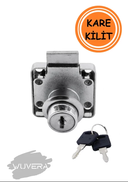 WUVERA Kare Çekmece Kilidi Kapak Dolap Posta Kutusu Kilit 2 Anahtarlı - 2