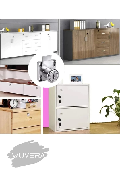 WUVERA Kare Çekmece Kilidi Kapak Dolap Posta Kutusu Kilit 2 Anahtarlı - 8