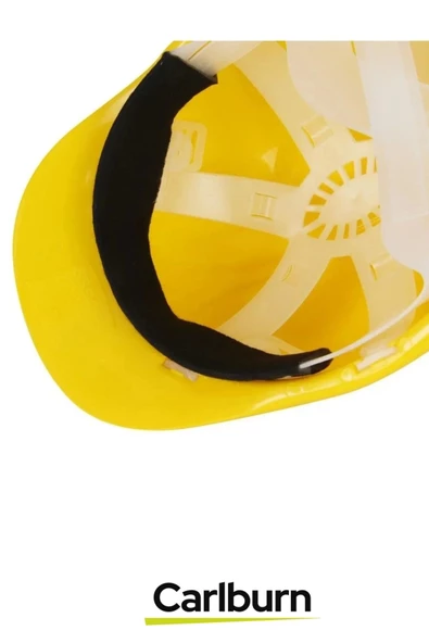 CE Belgeli Dayanıklı Ter Bantlı Ayarlanabilir Şantiye İnşaat İş Güvenliği Sarı Emniyet Bareti - 5