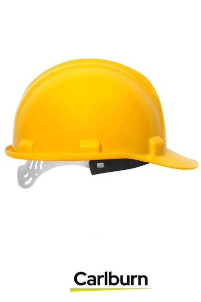 CE Belgeli Dayanıklı Ter Bantlı Ayarlanabilir Şantiye İnşaat İş Güvenliği Sarı Emniyet Bareti - 2