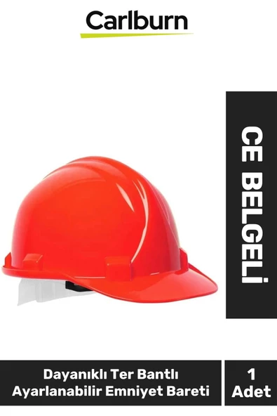 Ce Belgeli Dayanıklı Ter Bantlı Ayarlanabilir Şantiye Inşaat Iş Güvenliği Kırmızı Emniyet Bareti