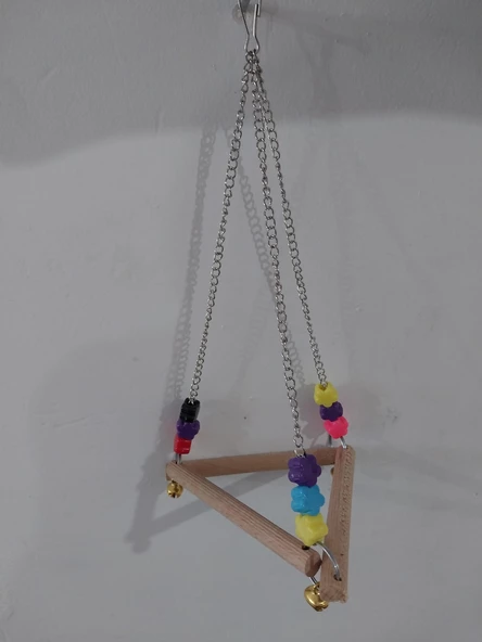 3'lü Set Boncuklu Muhabbet Kuşu - Kuş Salıncağı - Resim 2