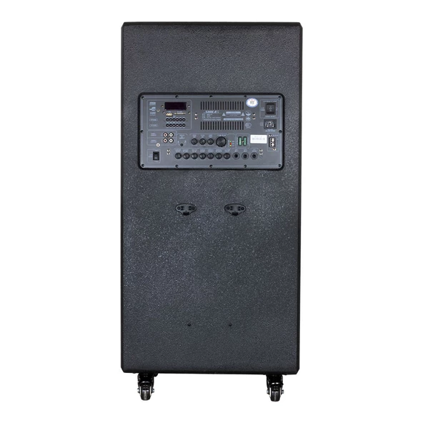 SHILE SL-1612B İKİ EL MİKROFONLU KUMANDALI USB+SD+BT+FM TAŞINABİLİR HOPARLÖR - 3