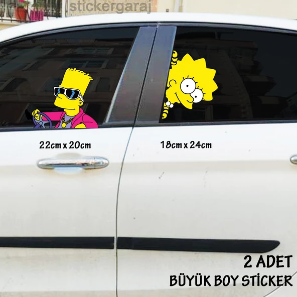 oto sticker 2li araba cam stickerı -  2adet büyük boy yeni nesil etiket esprili komik ürün görseli