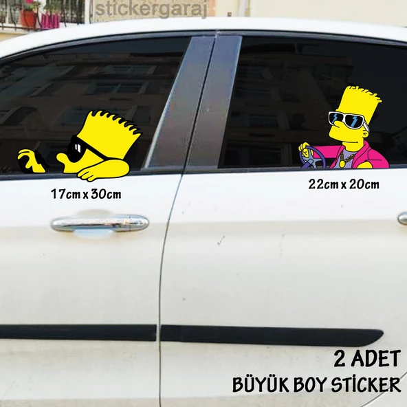 araba kullanan sticker araba cam stickerı -  2adet büyük boy yeni nesil etiket esprili komik