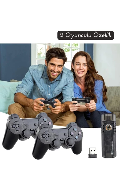 Smart TV Game Box 8k Ultra HD 64 Gb +10000 Nostalji Retro Oyun Game Stick - 2