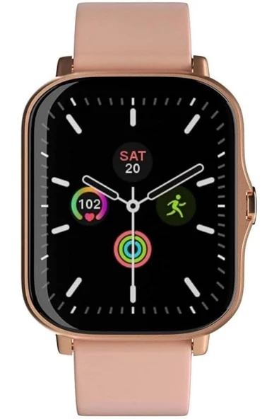 Premium Seri G9 Mini Plus 3 Kordon+Bileklik Hediyeli Bluetoothlu Rose Gold Kadın Akıllı Saat - Resim 5