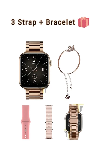 G9 Mini New Gift Box Genç Akıllı Saat Arama Yanıtlama 3 Kordon Bileklik Hediyeli Saat 3 Strap - Resim 3