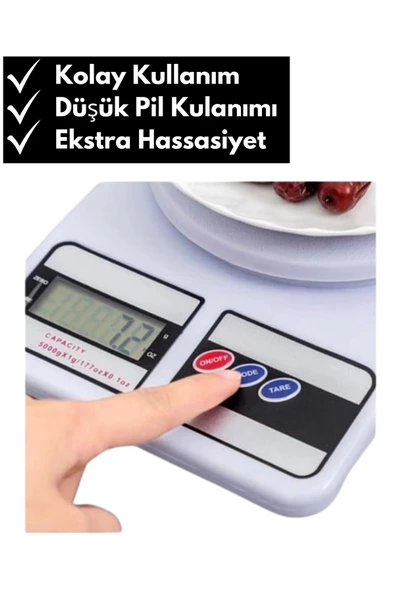 Dijital Mutfak Tartısı Sporcu Makro Kalori Hesaplama Özel Hassasiyetli Dijital Terazi - 3