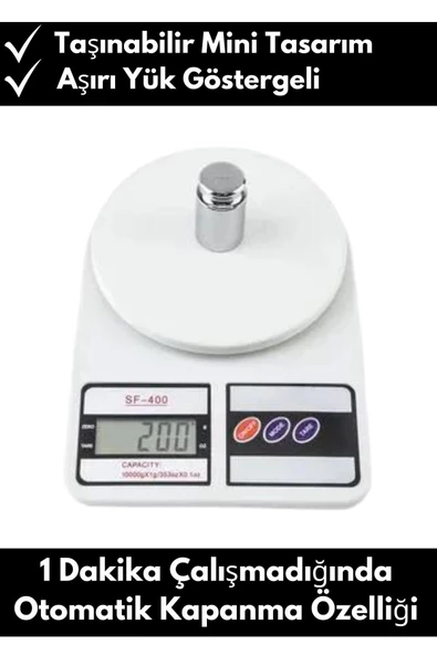 Özel Üretim Dijital Hassas Terazi 10 Kg Kapasiteli Otomatik Kapanma Mutfak Terazisi - 2