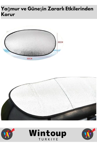 Özel Seri Su Geçirmez Kolay Kullanım Dayanıklı Uzun Ömürlü Motosiklet Sele Güneşliği 60*35 Cm - 2