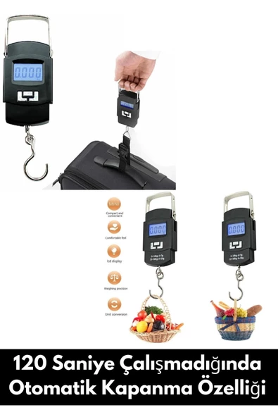 Profesyonel Dijital El Terazisi Taşınabilir El Kantarı 50 Kg Kapasiteli LCD Ekran - 2
