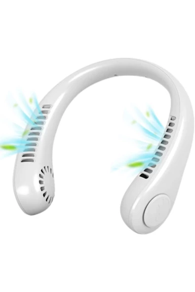 BOYUNLUK FAN ŞARJLI VANTİLATÖR TAŞINABİLİR BOYUN FANI ŞARJ EDİLEBİLİR HAVA SOĞUTUCU - 3