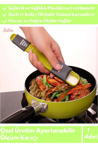 Premium Seri Ayarlanabilir Gıda Hassas Ölçüm Kaşığı Kolay Ölçüm Mutfak Spor Kullanım 5 Gr/Ml