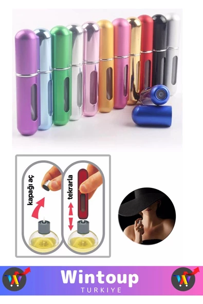 Premium ModelCep Parfümü Doldurulabilir Çanta Boy Tasarım 2 Adet Mini Cep Parfüm Şişesi 5 Ml - 2