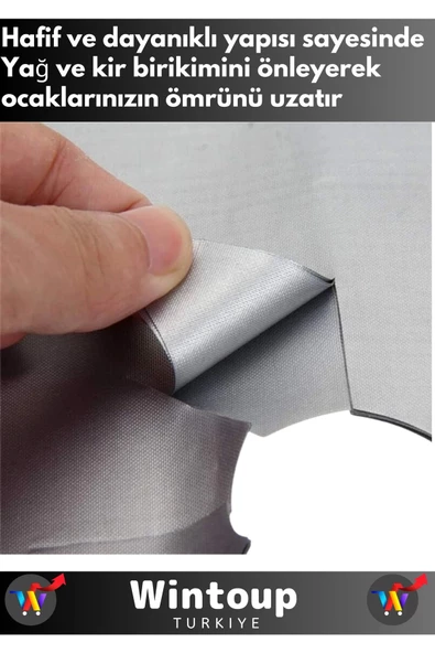 Premium Ocak Koruyucu 4'lü Alüminyum Ped Kolay Temizlenir Uzun Ömürlü Yağ Kir Çözücü - 2