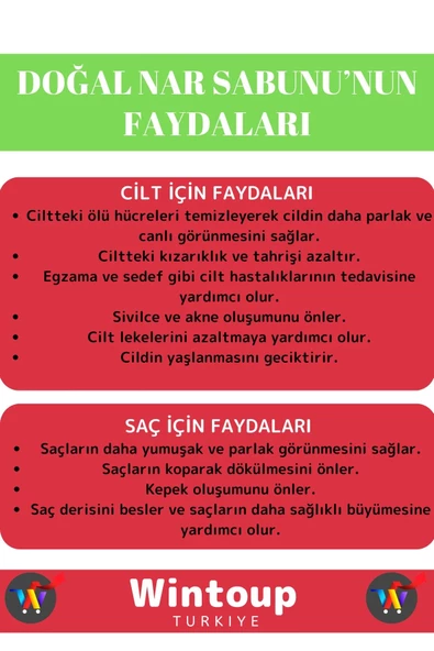 Özel Üretim %100 Doğal Bitkisel Güzel Kokulu Cilt Güzelleştirici Nar Sabunu Tüm Ciltler İçin 2 Adet - 3