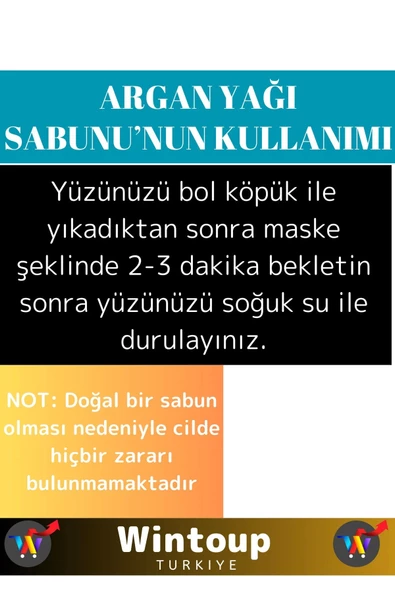 Özel Üretim %100 Doğal Bitkisel Cilt Dostu El Yüz Vücut Cilt Saç Kullanım Argan Yağı Sabunu 2 Adet - Resim 4