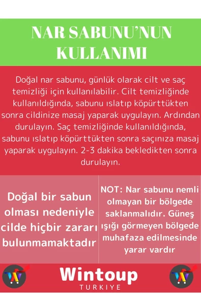 %100 Organik Özel Üretim Bitkisel Güzel Kokulu Cilt Güzelleştirici Nar Sabunu Tüm Ciltler İçin 3 Adt - 4