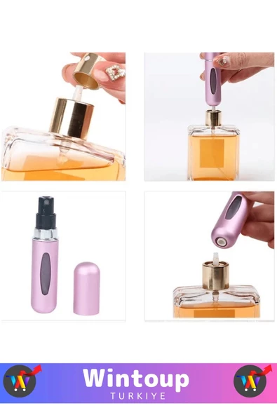 Premium ModelCep Parfümü Doldurulabilir Çanta Boy Tasarım 2 Adet Mini Cep Parfüm Şişesi 5 Ml - 3