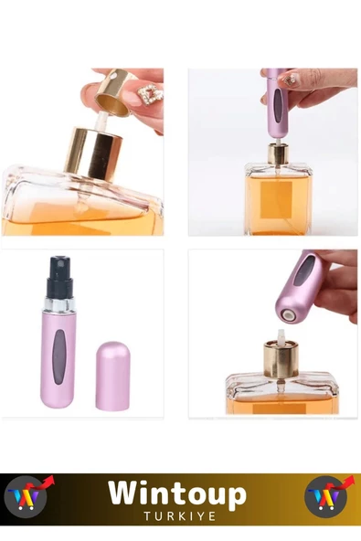 Özel Üretim Doldurulabilir Taşınabilir Çanta Boy Mini Cep Parfümü Şişesi 5 Ml 3 Adet - Resim 3