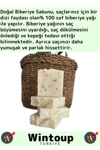 Özel Üretim %100 Doğal Bitkisel Saç Dostu El Yüz Cilt Vücut Organik Biberiye Sabunu 5 Adet - Resim 2