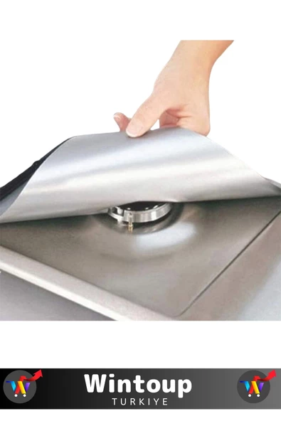 Özel Üretim 4lü Ocak Koruyucu Ped Alüminyum Dayanıklı Kolay Temizlenir Ocak Kir Koruyucu - 3