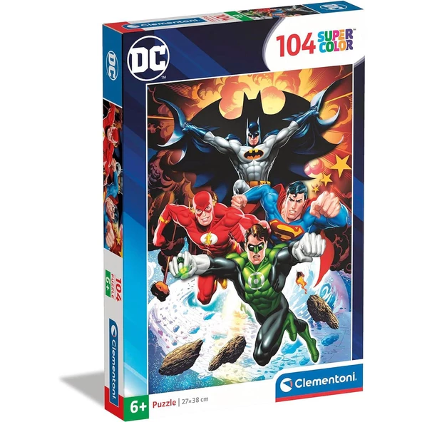 Clementoni 104 Parçalı Dc Comics Justice League Yapboz Batman Süperman Flash Puzzle Clementoni 6 Yaş ve Üzeri Çocuk Yapbozu