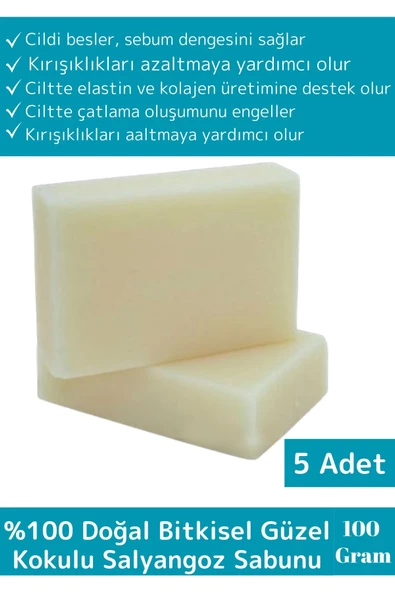 Özel Üretim %100 Doğal Organik Güzel Kokulu Salyangoz Sabunu El Yüz Saç Vücut Cilt Sabunu 5 Adet
