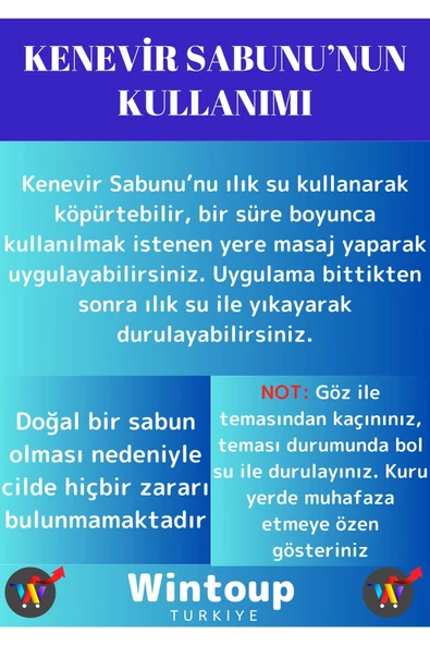 Özel Üretim %100 Doğal Kırışıklık Karşıtı Tüm Vücut İçin Uygun Kenevir Sabunu 5 Adet - 3