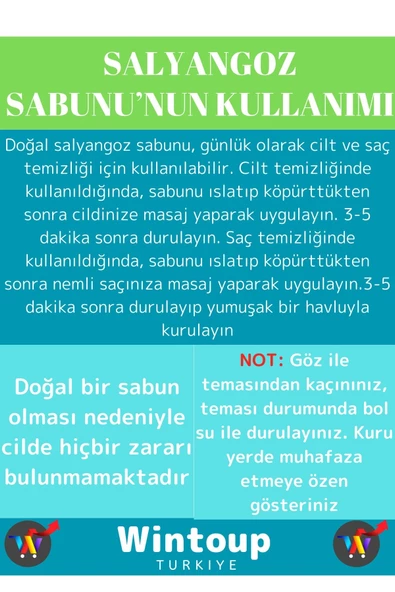 Özel Üretim Cilde Mucizevi Etkili Bitkisel %100 Doğal El Yüz Vücut Kullanım Salyangoz Sabunu 3'lü - Resim 4