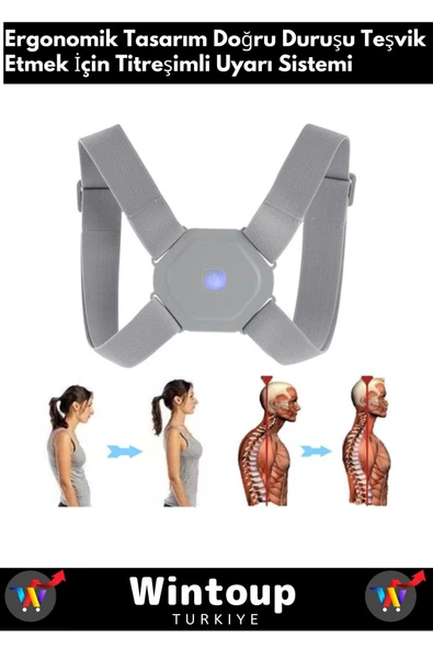 Premium Seri Tüm Yaşlar İçin Şarjlı Titreşimli Sensörlü Duruş Bozukluğu Düzeltme Korsesi - 3
