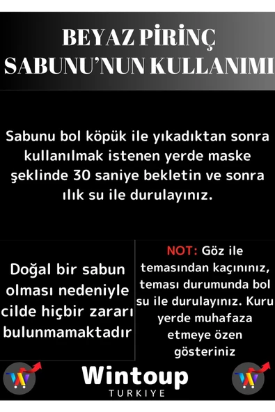 Doğal %100 Saf Özel Üretim Cilt Sorunlarında Etkili Proteinli Beyaz Pirinç Sabunu 2 Adet - 5