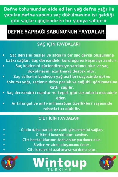 Özel Üretim %100 Doğal Saça Etkili Tüm Vücut İçin Uygun Defne Sabunu 1 Adet - Resim 2