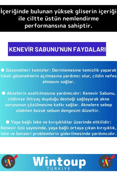 Özel Üretim %100 Doğal Kırışıklık Karşıtı Tüm Vücut İçin Uygun Kenevir Sabunu 5 Adet - 2