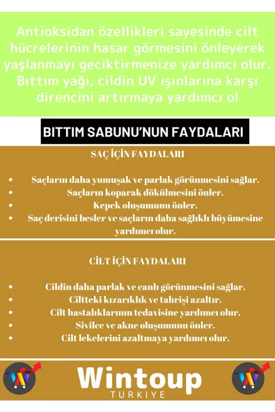 Doğal %100 Saf Özel Üretim Saç Cilt Vücut Kullanım Saç Dökülmesi Karşıtı Bıttım Sabunu 2 Adet - 2