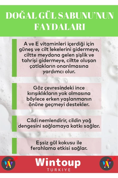 %100 Organik Özel Üretim Bitkisel Güzel Kokulu El Yüz Cilt Vücut Gül Sabunu 1 Adet - 2