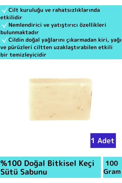 Özel Üretim %100 Saf Doğal Cilt Dostu Yüz Cilt Saç Vücut Kullanımı Bitkisel Keçi Sütü Sabunu 1 Adet