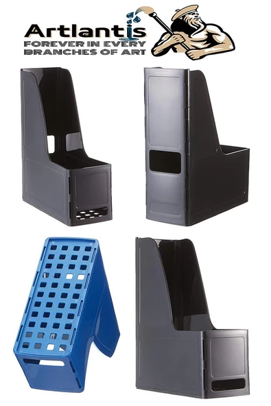 Turuncu Magazinlik Demonte Plastik 2 Adet Plastik Kutu Klasörü Magazinlik A4 Dosya ve Masa Düzenleyici Sınıf Ev Ofis - 3