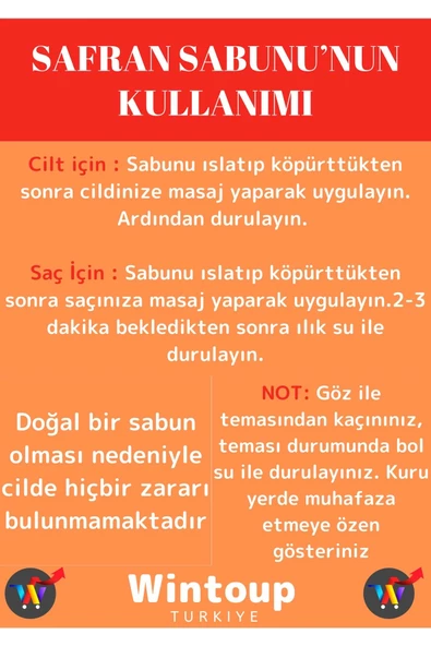 Özel Üretim %100 Doğal Cilt Onarıcı Tüm Vücut İçin Uygun Safran Sabunu 2 Adet - 3