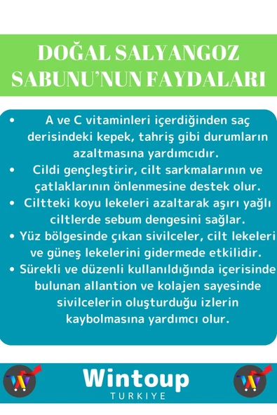 Özel Üretim Cilde Mucizevi Etkili Bitkisel %100 Doğal El Yüz Vücut Kullanım Salyangoz Sabunu 3'lü - Resim 3