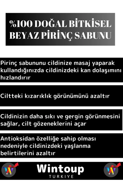 Özel Üretim Cilt Sorunlarında Etkili %100 Doğal Proteinli Beyaz Pirinç Sabunu 3 Adet - Resim 3