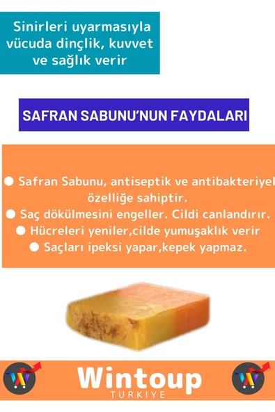 Özel Üretim %100 Doğal Cilt Onarıcı Tüm Vücut İçin Uygun Safran Sabunu 5 Adet - 2