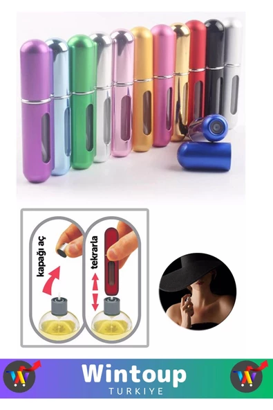 Premium Üretim Dayanıklı Uzun Ömürlü 5'l Doldurulabilir Çanta Boy Mini Cep Parfüm Şişesi 5Ml - 2