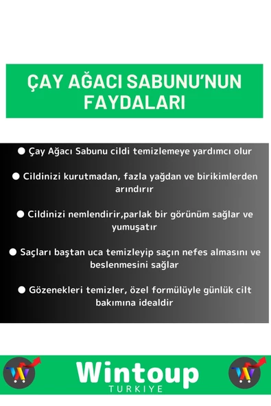 Doğal Çay Ağacı Sabunu Özel Üretim Tüm Cilt Tipleri İçin Uygun 4 Adet 100gr - 2
