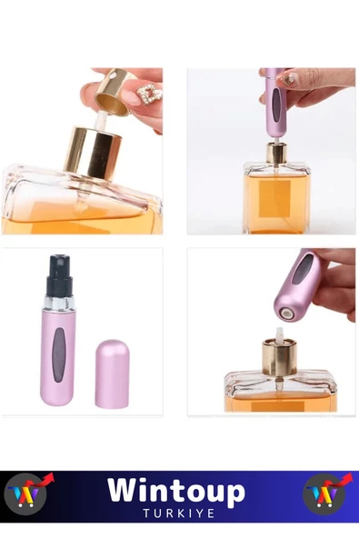 Özel Seri Doldurulabilir Taşınabilir Çanta Boy Mini Cep Parfümü Şişesi 5 Ml 5 Farklı Renk - 3