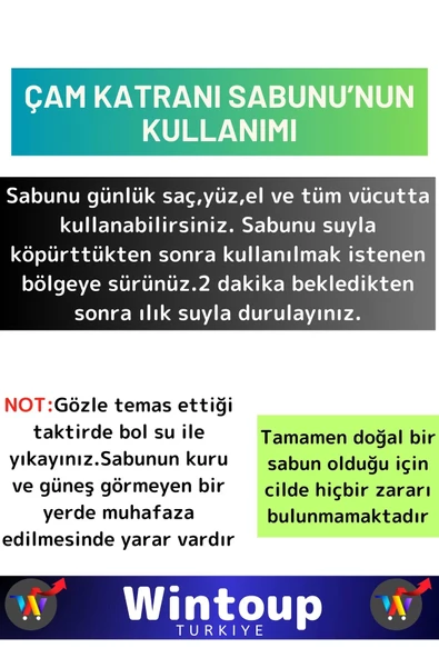 Doğal Güzel Kokulu Çam Katranı Sabunu Özel Üretim Tüm Cilt Tipleri İçin Uygun 5 Adet 100gr - 3