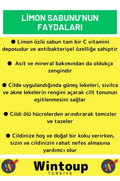 Doğal Güzel Kokulu Limon Sabunu Özel Üretim Tüm Cilt Tipleri İçin Uygun 2 Adet 100gr - 2