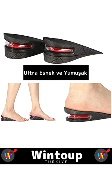 Özel Üretim Ortopedik Ultra Rahat Tasarım 5 Cm Boy Uzatan Ayakkabı Topuk Kaymaz Tabanlık 4 Çift - 4